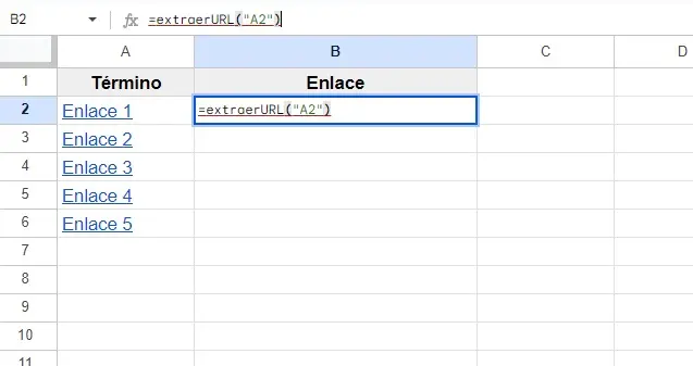 Extraccion URL Google Sheets