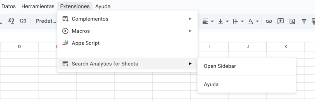 Instala Search Analytics for Sheets