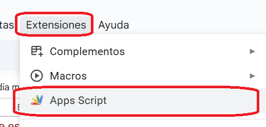 extensiones - apps Script